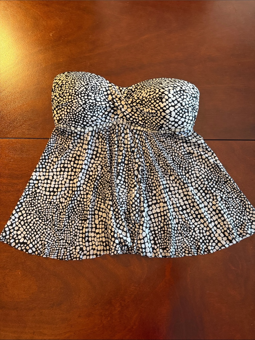 Merona Black and White Strapless Polka Dot Swim Camisole tankini